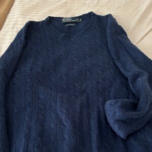 Polo by Ralph Lauren Dark Blue Cable Knit Crewneck Sweater